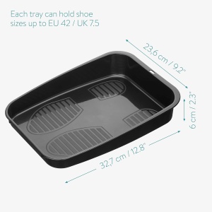 Tava pentru incaltaminte set 6, Navaris, 32.7x23.6x6cm, plastic, interior/exterior, Negru - Img 3