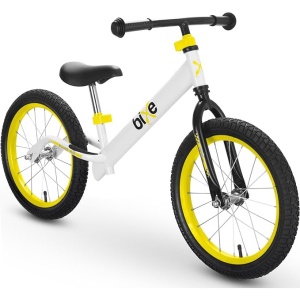 Bicicleta fara pedale Bixe, 16 inch, aluminiu, anvelope pneumatice, galben, 5-9 ani