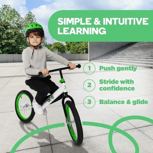 Bicicleta fara pedale Bixe, 16 inch, aluminiu, anvelope pneumatice, verde, 5-9 ani - Img 4