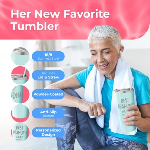 Cana termos calatorie Best Grandma Ever, SassyCups, mint, otel inoxidabil, 625 ml - Img 4