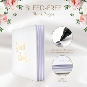 Carte de Oaspeti pentru Nunta, Your Perfect Day, 180 g/m², 32 de pagini, 22 x 22 cm, Guestbook, Alb/Auriu - Img 5