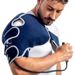 Compresa pentru Terapie Cald/Rece, Medcosa, pentru Umar, Gel Termic, Pompa Manuala, Reutilizabil, reduce Durerile, Inflamatiile si Umflaturile, Albastru