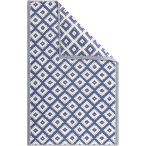 Covor pentru exterior JEMIDI, 120x180cm, polipropilena, rezistent la intemperii, usor de curatat, pentru balcon/terasa, Alb/Albastru