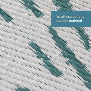 Covor pentru exterior JEMIDI, 120x180cm, polipropilena, rezistent la intemperii, usor de curatat, pentru balcon/terasa, Verde inchis - Img 5