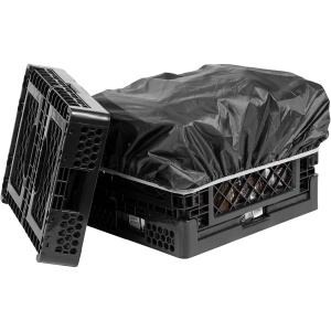 Cutie pliabila Navaris, pentru depozitare si transport, 25 L, plastic, compatibila cu carucior transport, husa impermeabila, 39.5 x 29.5 x 26 cm, Negru