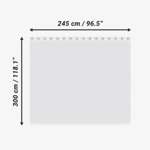 Draperie opaca cu inele Jemidi, 300 x 245 cm, Alb, Poliester - Img 3