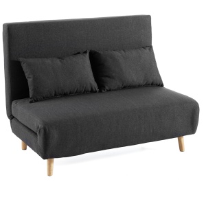 Fotoliu extensibil cu perna inclusa, 121 x 90 x 81 cm, antracit