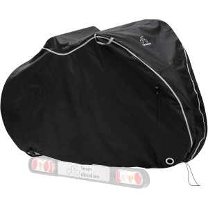 Husa impermeabila de bicicleta TeamObsidian, pentru 2 biciclete, XL, material rezistent Oxford 300D, protectie UV, Negru