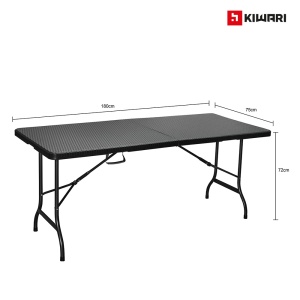 Masa plianta Kiwari® Event, metalica, 180x75x72 cm, sistem pliere rapida, Negru - Img 7