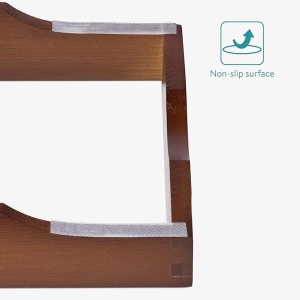 Masuta extensibila pentru cada Navaris, din bambus, 75–108 cm, masuta de servire la pat, cu suport pentru carte, tableta si pahar, Maro inchis - Img 7