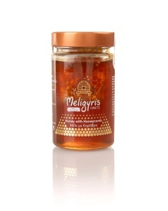 Miere cretana premium cu fagure 450 g, Meligyris, 100% natural