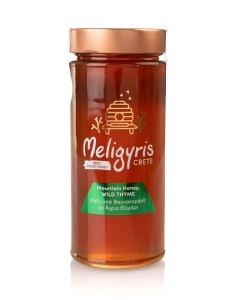 Miere cretana premium de munte Meligyris, Cimbru salbatic, 800 g, 100% natural