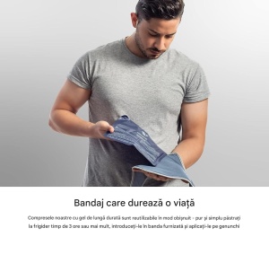 Orteza pentru genunghi, Medcosa, compresa cu gel termic, benzi velcro, material textil moale, marime universala, amelioreaza durerile, inflamatiile, umflaturile, Albastru - Img 2