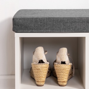 Pantofar, sezut cu perna si 10 compartimente, 102 x 30 x 48, 5 cm, alb - Img 5
