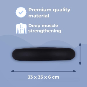 Perna pentru echilibru Everest Fitness, ortopedica, gonflabila, cu pompa, Ø33 cm, Negru - Img 6