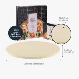 Piatra de pizza, Gourmeo, 35 x 1.5 cm, din ceramica corderita, rotunda, pentru cuptor si gratar - Img 6