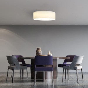 Plafoniera LED Navaris, 22W, temperatura reglabila, abajur textil, diametru 40cm, Alb - Img 3