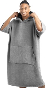 Poncho de baie unisex Homelevel, L-XL, Gri, Bumbac organic, 54881.19.20