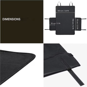 Protectie portbagaj auto Pretex, universala, impermeabila si antiderapanta, pentru transport bagaje sau caini, 156 x 103 cm, protectii laterale 70 x 35 cm, Negru - Img 3