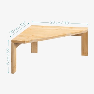 Raft coltar Navaris, 30x30x15 cm, pentru colt de blat sau dulap, negru, bambus - Img 8
