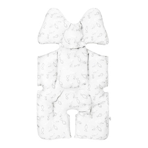 Saltea universala pentru carucior Navaris, 64 x 40 cm, poliester, suport cap si corp, decupaje pentru hamuri, Gri - Img 2