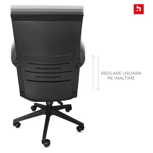 Scaun ergonomic de birou Kiwari® Form, spatar din plasa, mecanism butterfly, baza nylon 320 mm, negru - Img 2