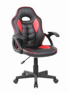 Scaun gaming Kiwari Ster, material PU, cadru lemn, baza nylon, inaltime reglabila, rotativ, Negru/Rosu - Img 10