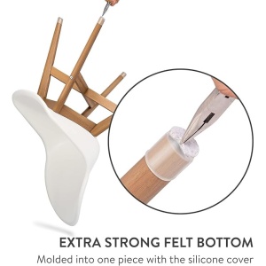 Se 16 protectii pentru picioare scaune/masa Aneaseit, din silicon/fetru, 50 cm, porotectie pentru mobilier, Transparent - Img 2