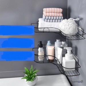 Set 2 rafturi de dus, etajera de colt pentru baie, pentru depozitare, organizator baie - Img 3