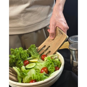 Set 2 ustensile pentru amestecat salata, Bonfesto®, 2 furculite tip gheare din lemn natural de Acacia, 15 x 7 x 2.5 cm - Img 4