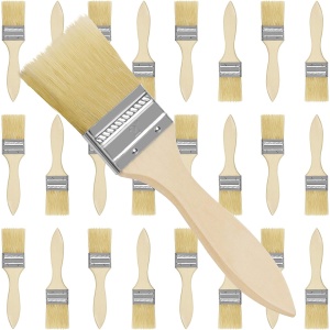 Set 24 de pensule Kurtzy, 20 x 5.1 cm, multifunctionale, pensule profesionale pentru vopsit si lacuit, maner din lemn, Maro