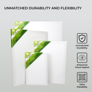 Set 4 panze pentru pictura H&S, 2 dimensiuni, tesatura din bumbac 100%, rama din lemn de pin, potrivit pentru vopsea acrilica/ulei/acuarele - Img 3