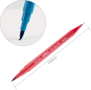 Set 41 piese Intrend 36 creioane tip carioca cu varf Flexibil tip Pensula, acuarela, 5 sabloane, perfecte Hobby, Desen, Caligrafie - Img 8
