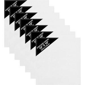 Set 7 panze pentru pictura KURTZY, 25x25cm, din bumbac, 3mm grosime, Alb