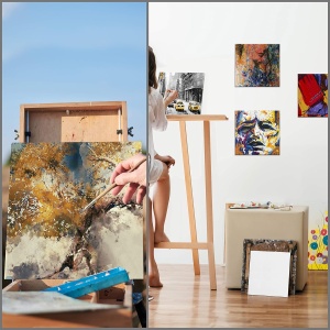 Set 7 panze pentru pictura KURTZY, 25x25cm, din bumbac, 3mm grosime, Alb - Img 5