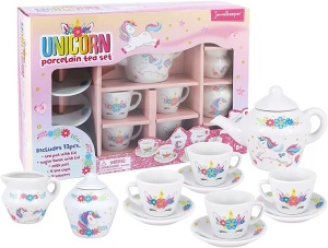 Set de ceai, Jewelkeeper, unicorn din portelan pentru fetite, 13 piese