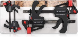 Set de menghine portabile profesionale Navaris, cu cleme de fixare ajustabila si presare, deschidere de 100-150 mm, forta de prindere 20-60 Kg, 4 bucati - Img 2