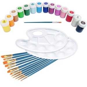 Set de Vopsele Acrilice, Tritart, 12 Perii si 2 Palete, 14 Vopsele, 252 ml - Img 3
