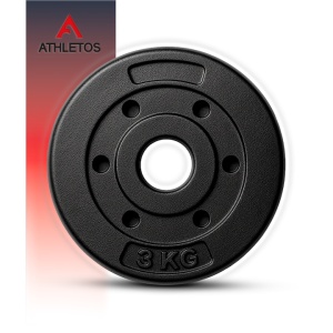 Set discuri suplimentare Athletos®, 20 kg (4×3, 2×2.5, 2×1.25 kg), fara bare si cleme, compatibil cu seturile Athletos® de 10, 15, 20, 25, 30 kg - Img 4