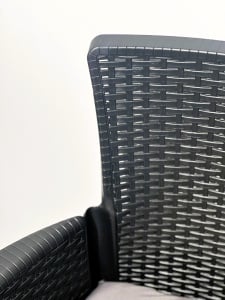 Set mobilier gradina/terasa, Progarden, Forest, 3 piese, polipropilena, antracit, 2 scaune 59x57x85.5 cm, masa 59x56x40 cm, cu perne incluse - Img 4