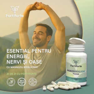 Supliment alimentar MAGNEZIU BISGLICINAT PREMIUM, Fortiforte, 60 capsule - Img 3