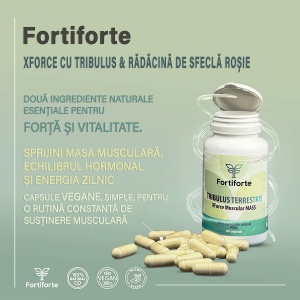 Supliment alimentar TRIBULUS TERRESTRIS Xforce Muscular MASS, Fortiforte, 60 capsule - Img 2