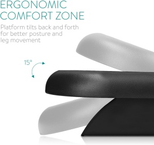 Suport ergonomic pentru picioare Navaris, pentru birou, inclinare reglabila 0-15°, antiderapant, cu masaj, 44.8x33.5 cm, plastic, Negru - Img 5