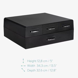 Suport pentru capsule de cafea Navaris cu 4 sertare, Universal, 2 Nivele, Negru, 54092.01 - Img 3