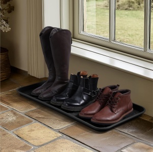 Tava pentru incaltaminte Navaris, set 3, 76x38x3cm, plastic, interior/exterior, negru - Img 5