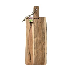 Tocator dreptunghiular cu maner din lemn natural de Acacia, Bonfesto®, 65 x 25 x 1.5 cm