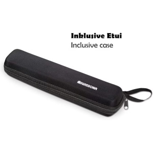 Umbrela SWISSONA, rezistenta la vant, compacta cu deschidere si inchidere pe buton, 90 cm, 8 brate din otel, husa, Negru - Img 3