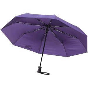 Umbrela SWISSONA, rezistenta la vant, compacta cu deschidere si inchidere pe buton, 90 cm, 8 brate din otel, husa, Mov