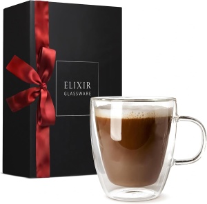 Cana termorezistenta din sticla barosilicata, Elixir Glassware, perete dublu, 470 ml