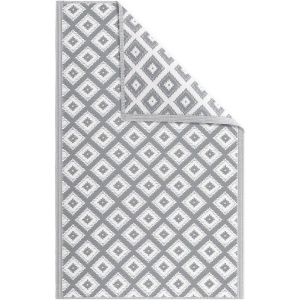 Covor pentru exterior JEMIDI, 120x180cm, polipropilena, rezistent la intemperii, usor de curatat, pentru balcon/terasa, Alb/Gri - Img 3